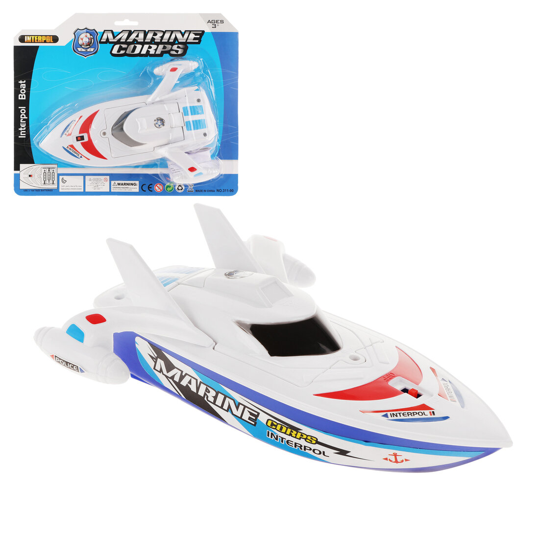 Игрушка на радиоуправлении Катер Наша Игрушка  Интерпол   для ванны и бассейна  пластик