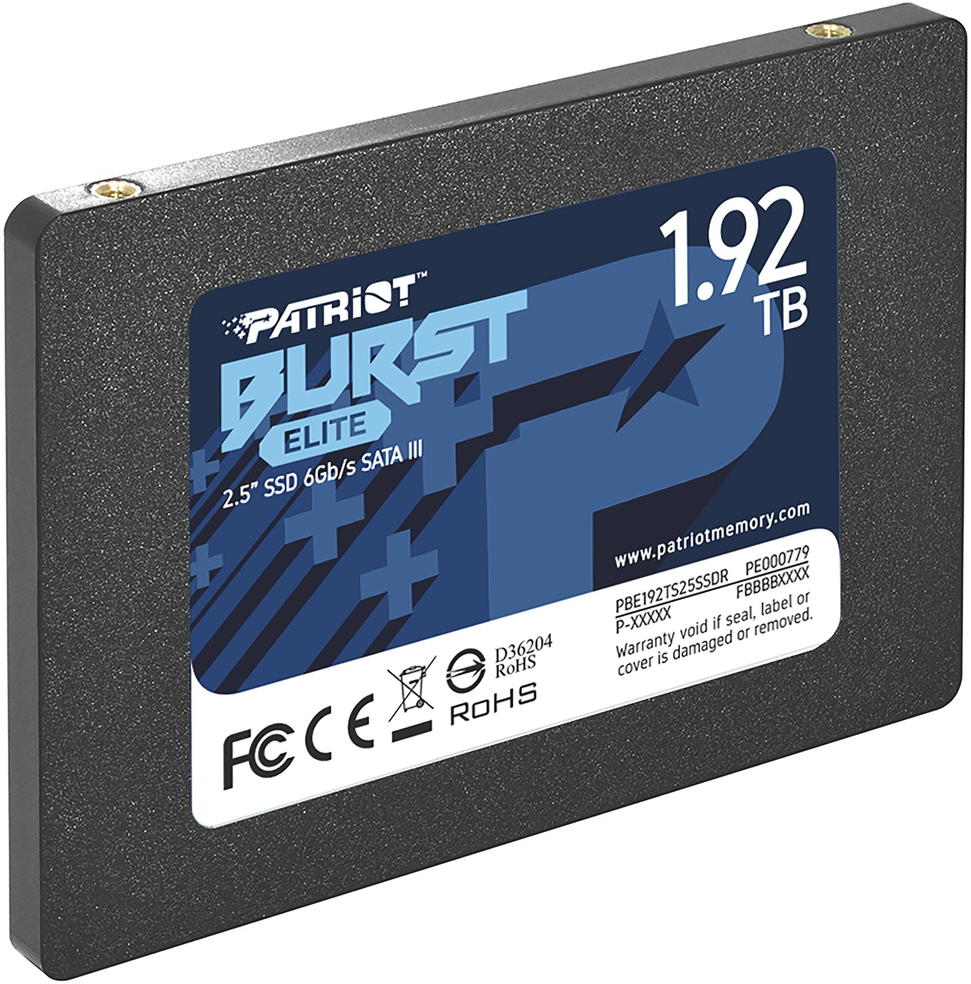 Накопитель SSD Patriot Burst Elite 1,92TB, SATA 2.5", PBE192TS25SSDR, 450/320, RET