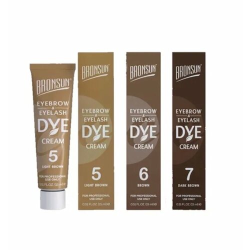 Набор Крем-красок для бровей Bronsun 5, 6, 7 15мл