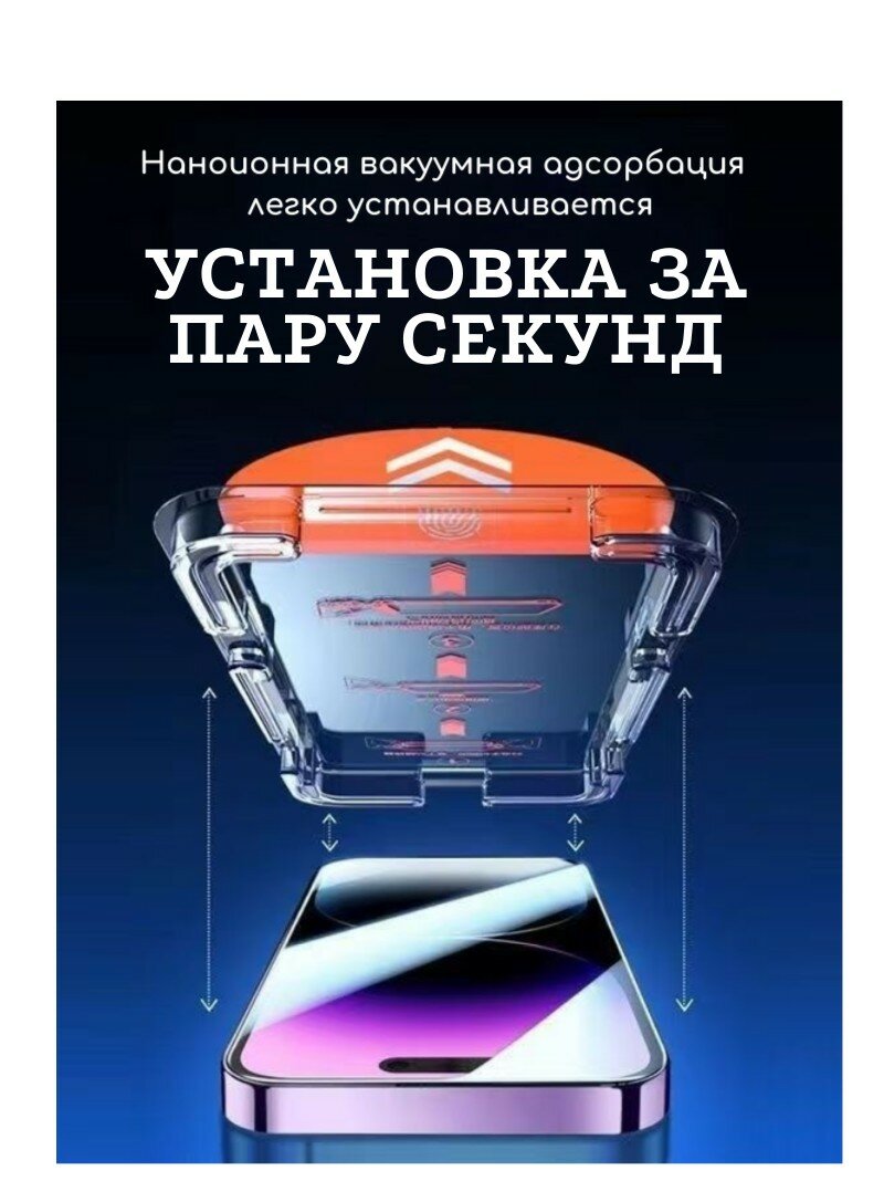 Защитное стекло 9D для iPhone 15, прозрачное, с антибликовым эффектом, олеофобное — фото 1