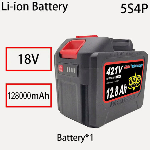 Изображение товара Мощный литиевый аккумулятор с индикатором заряда 12,8Ah стандарт макита для длительной работы без подзарядки