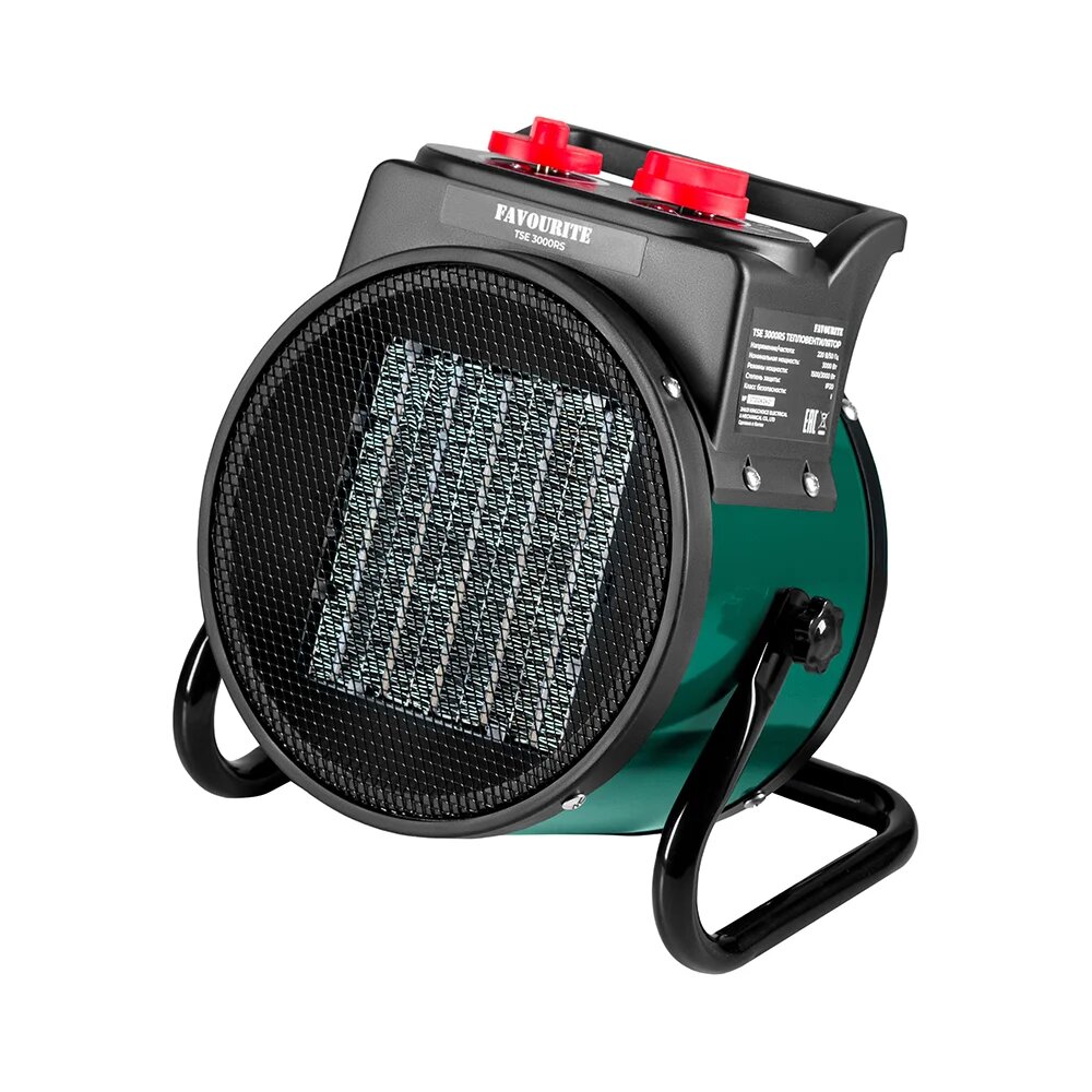 Тепловентилятор керамический FAVOURITE 3 кВт 1500/3000 Вт 218 м3/ч РТС защита от перегрева корпус круглый TSE-3000RS