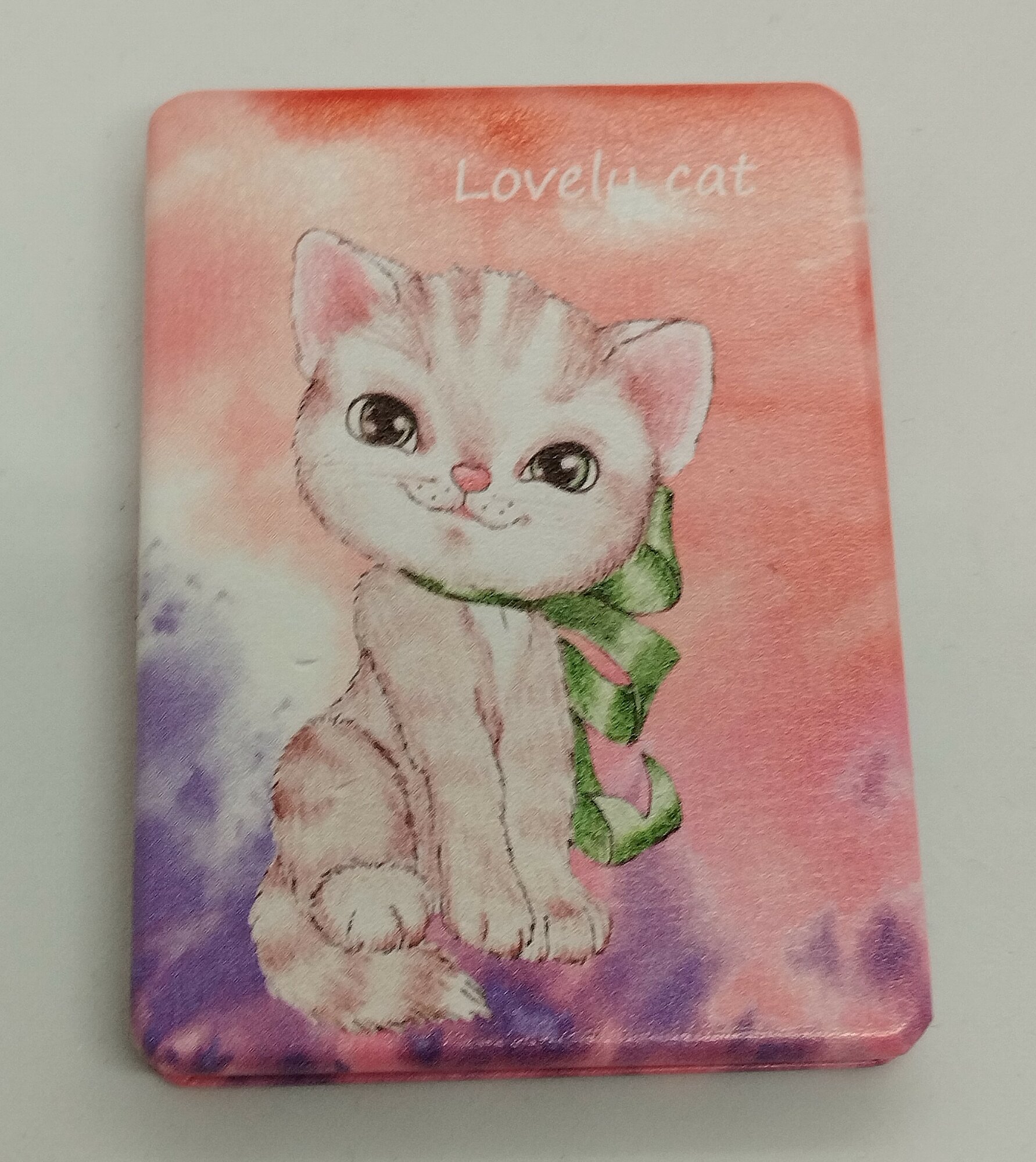 Зеркало кожаное, прямоугольное "Кошечка Lovely Cat"