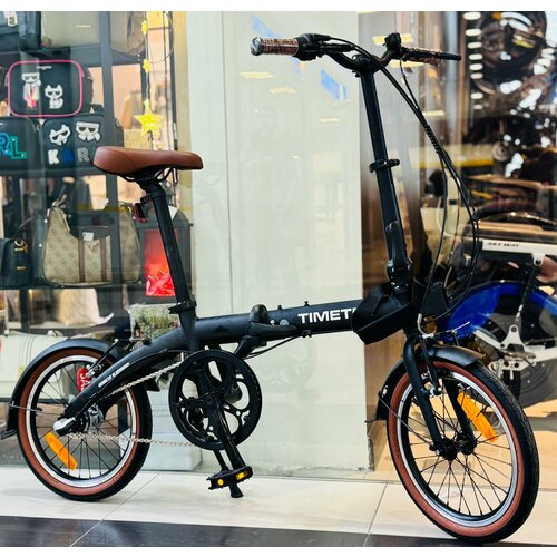 Велосипед складной скоростной TimeTry ТТ244 3s 16 дюймов взрослый мужской и женский для прогулки скоростной спортивный велик черный 47990₽