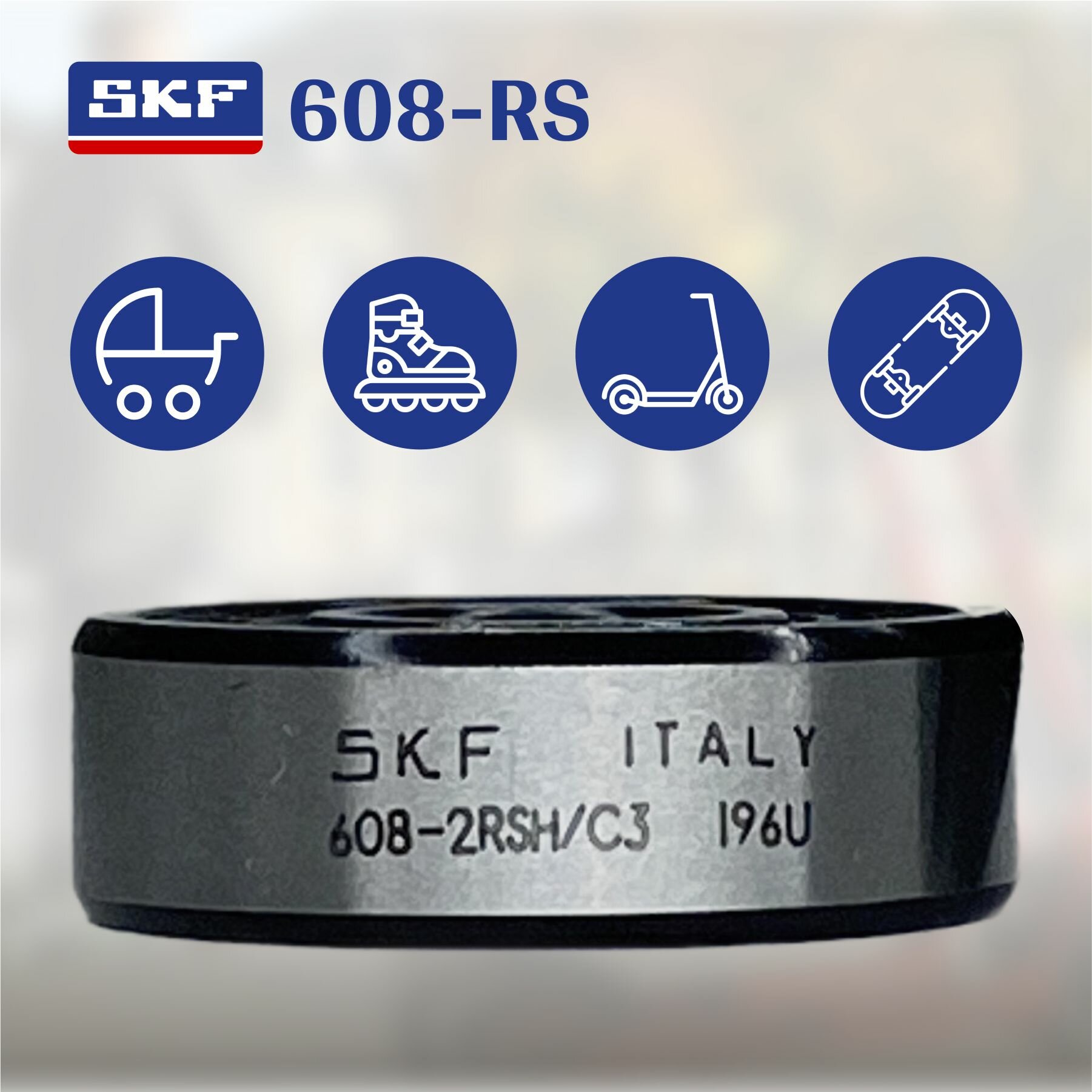 Подшипник для самоката SKF ABEC7 608-2RSH (8x22x7) комплект 4 шт. — фото 1