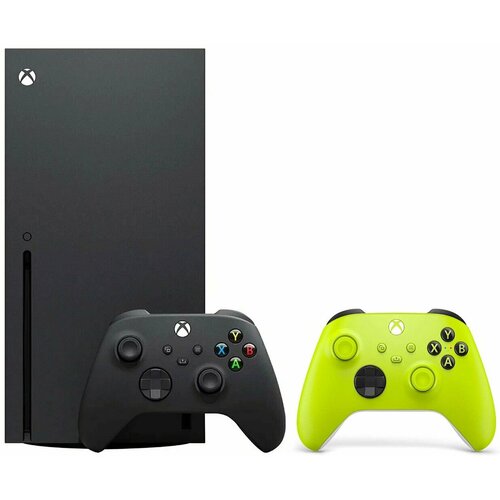 Игровая приставка Microsoft Xbox Series X 1000 ГБ SSD без игр Carbon Black 2 геймпад зеленый 83690₽