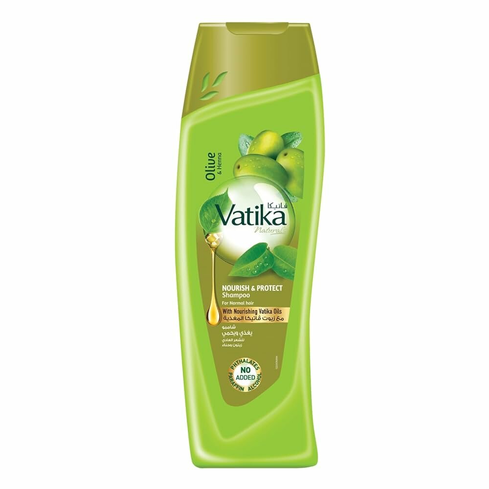 Шампунь для питания и защиты волос Vatika Nourish & Protect с оливковым маслом и экстрактом хны, 400 мл