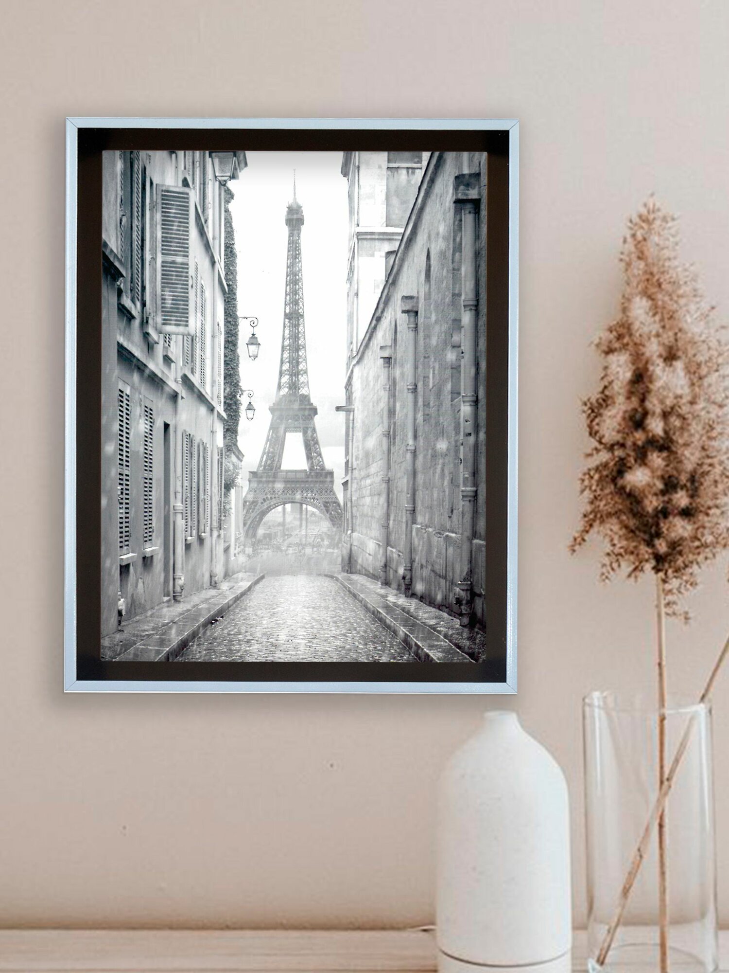 Картина на стену от Мастер Рио в раме багетной декор под холст 20х25 см серый