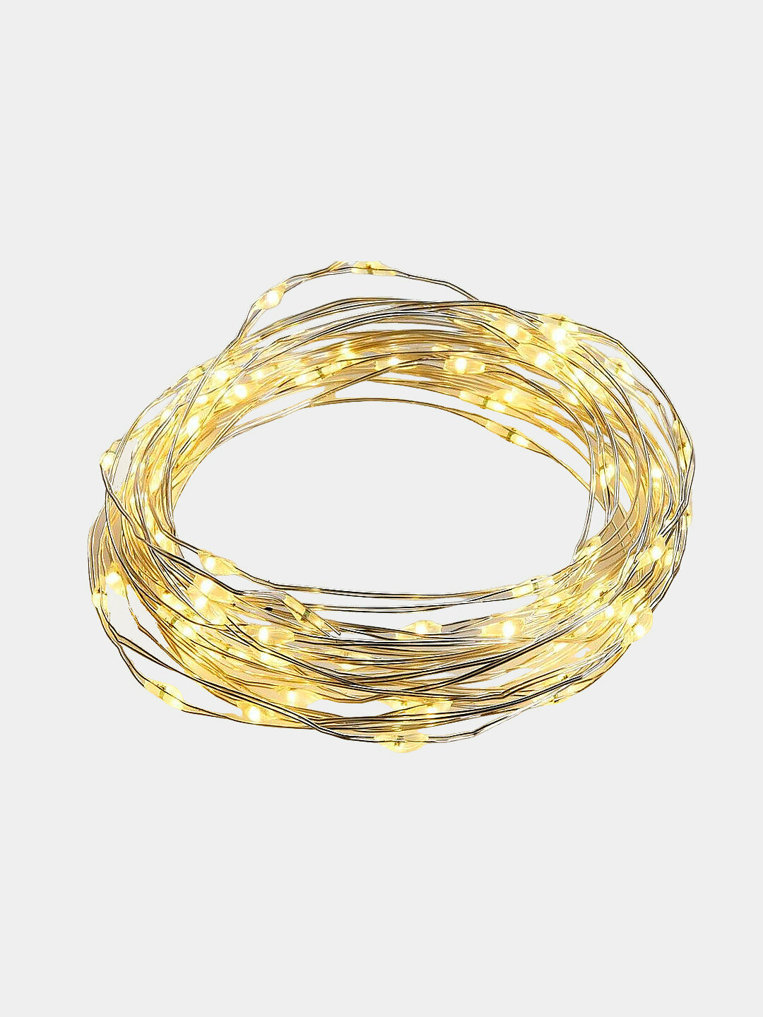 Гирлянда роса, 10 метров, цвет свечения Желтый, питание от USB, украшение