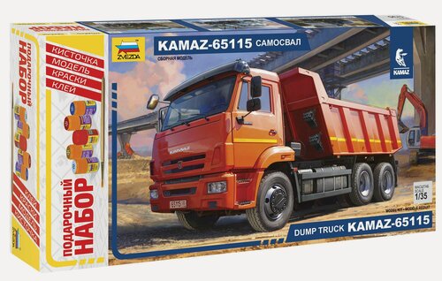 Изображение товара Сборная модель ZVEZDA самосвал KAMAZ-65115 подарочный набор (3650П) 1:35