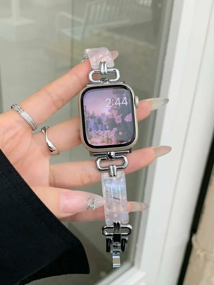 Металлический ремешок для Apple Watch 10 42mm/ Series 1-9 и SE 38mm, 40mm, 41mm с серебристой застежкой, повседневный модный спортивный стиль