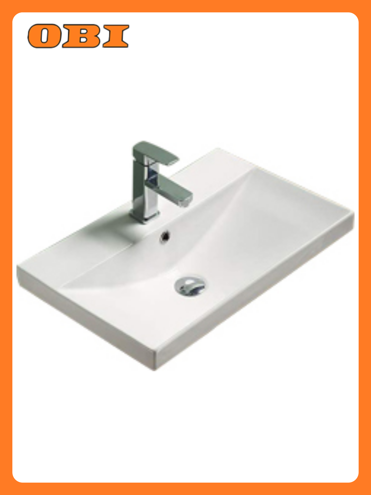 Раковина VOLNA Lake керамическая прямоугольная накладная белая