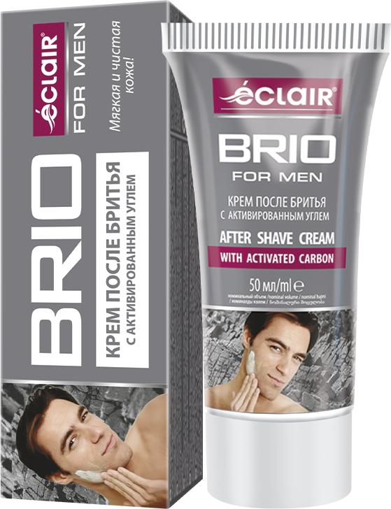 BRIO FOR MEN Крем после бритья с активированным углем, 50 мл