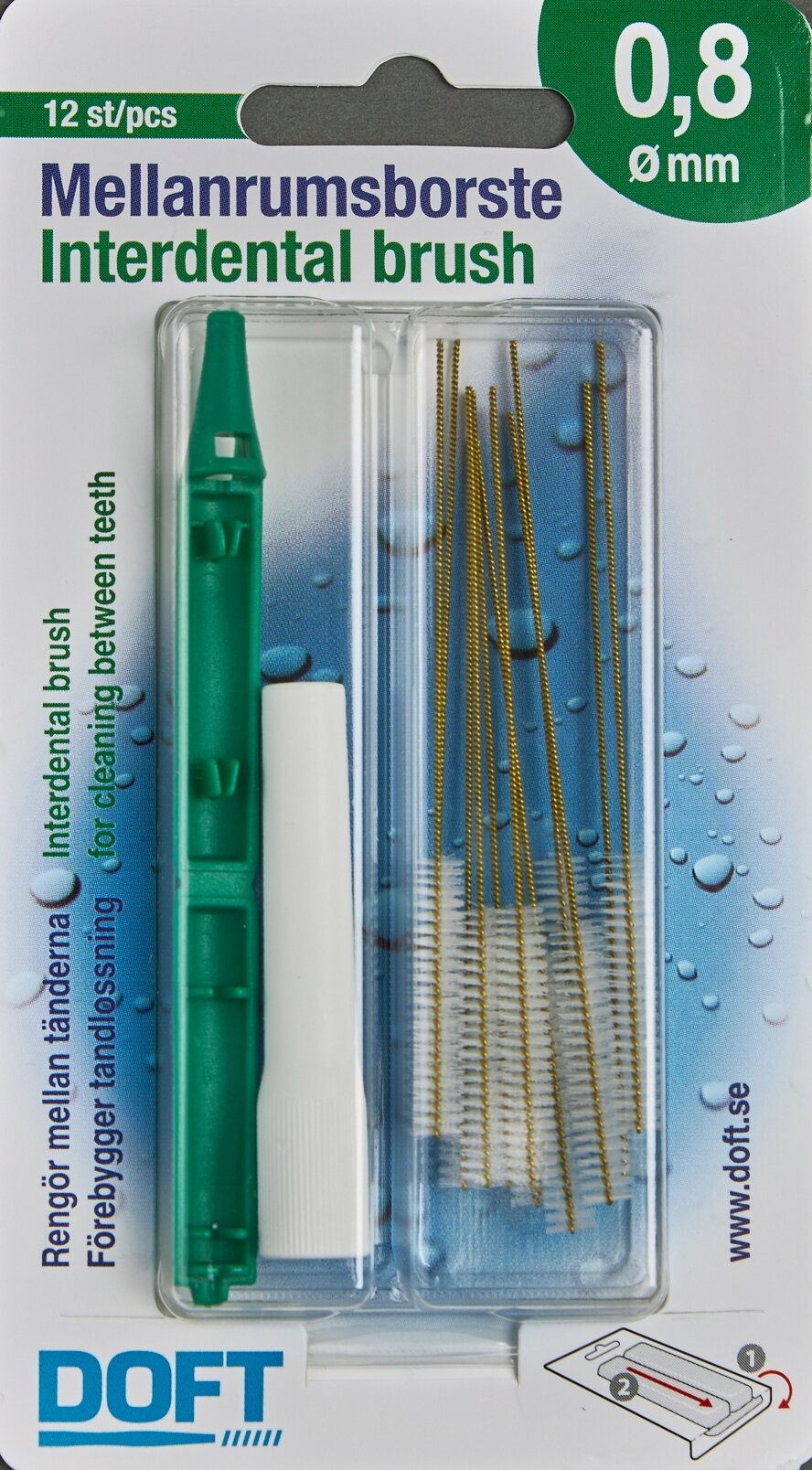 Межзубные ершики DOFT со сменной щетиной 0,8 мм. (12 шт.)