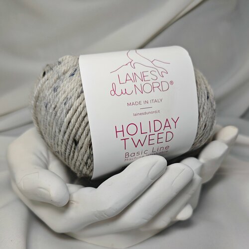 Пряжа Laines du Nord Holiday Tweed Твид шерсть - цвет 01 светло-серый