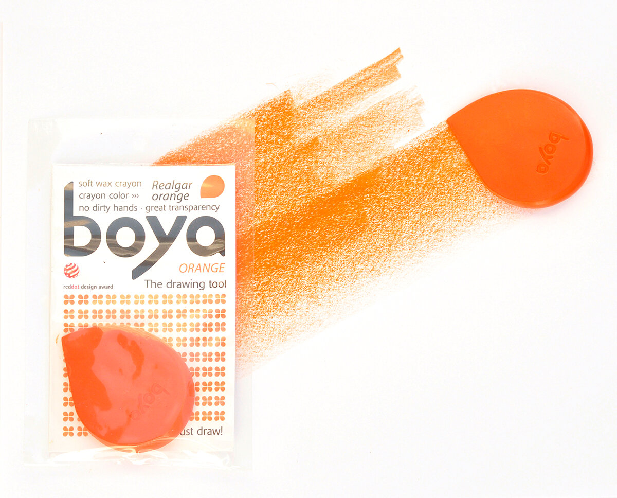 Пастель восковая для рисования Boya, мелок 9 х 14,5 см оранжевый BOYA d.o.o. 1 SET/REALGAR ORANGE