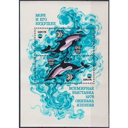 Почтовые марки СССР 1975г. Морская жизнь - море и его будущее Млекопитающие, Дельфины MNH почтовые марки уругвай 2007г защита морских млекопитающих млекопитающие дельфины mnh