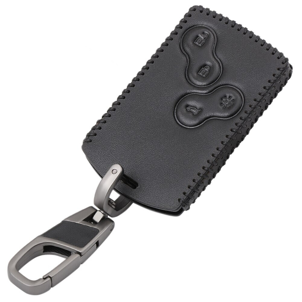 Чехол для ключа карты рено Каптур 2016-2019 (Classic черная нить)