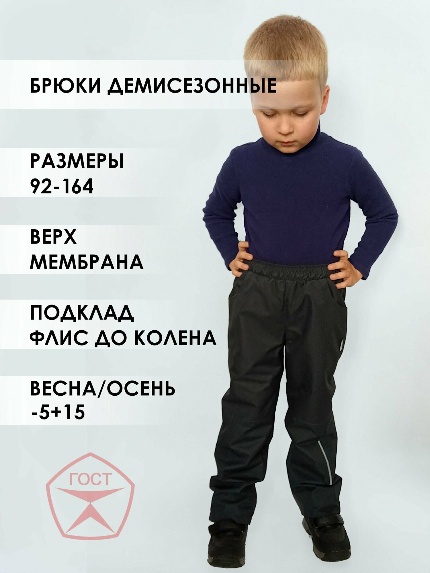 Штаны на флисе из мембраны мембранные спортивки в школу рр 152 Серый
