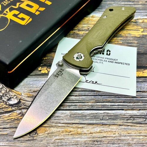 фото Нож складной southern grind sg22273 spider monkey, magnacut blade, od green g10 handle нет бренда