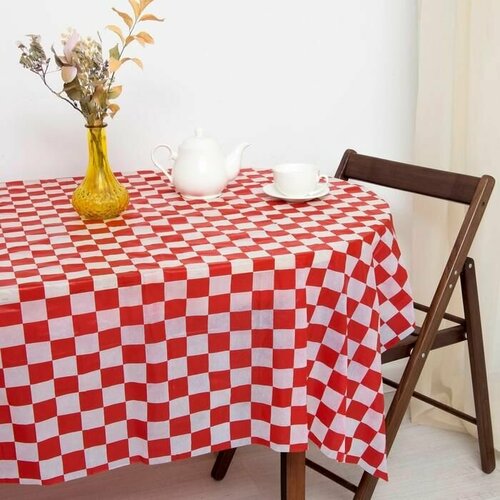 Скатерть 140x180 см Прямоугольная Клетка ПВХ 399₽