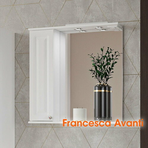 Шкаф-зеркало Francesca Avanti Империя 75 левый белый 9790₽