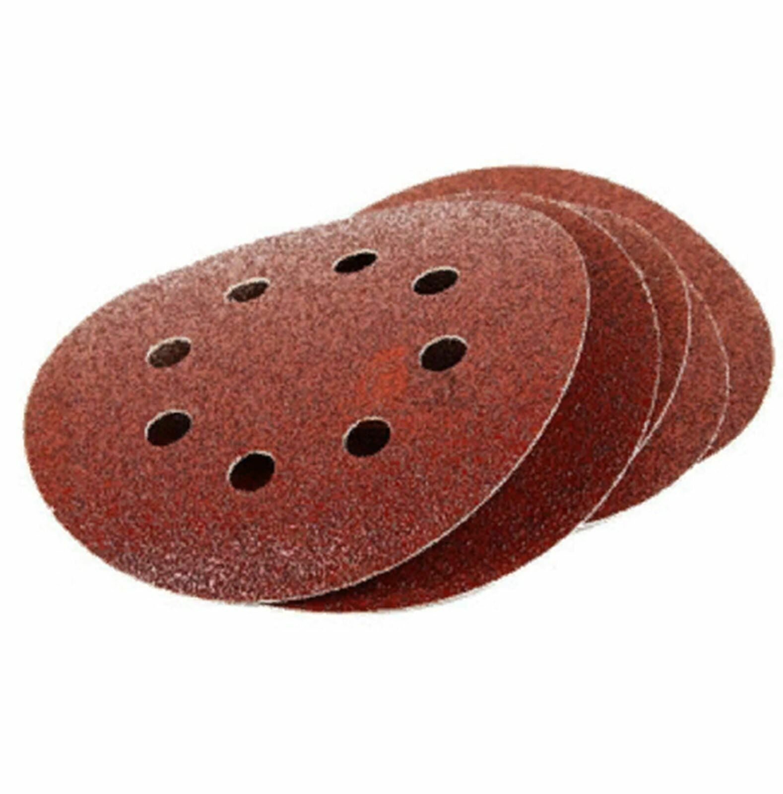 фото Круг шлифовальный перфорированный под липучку 150мм, К120 (10шт.) 8 отверстий Интерскол