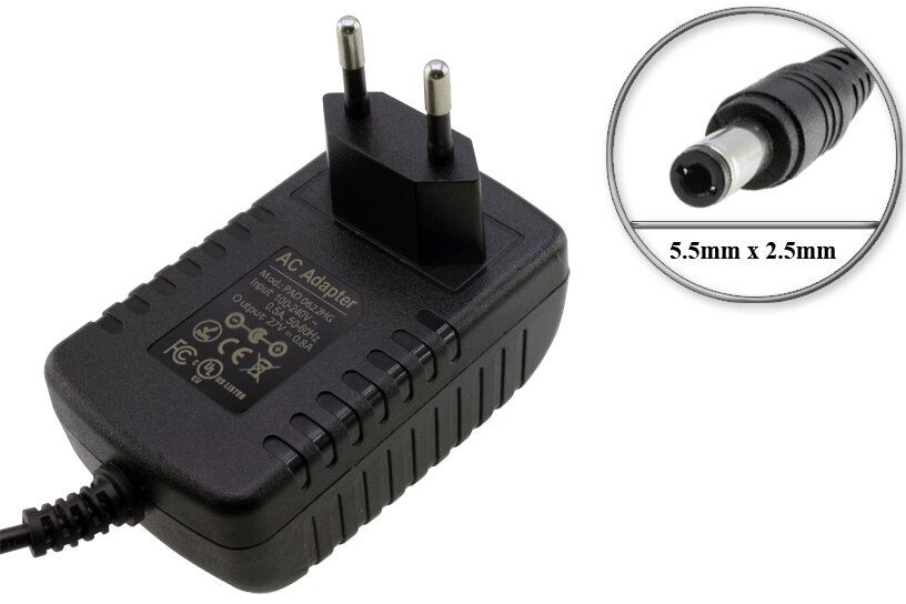 Адаптер (блок) питания 27V, 0.8A, 5.5mm x 2.5mm (PAD 0622HG, PAD 0722HB, PAD 0822HD, PND 0622W), для зарядки пылесоса National; Polaris