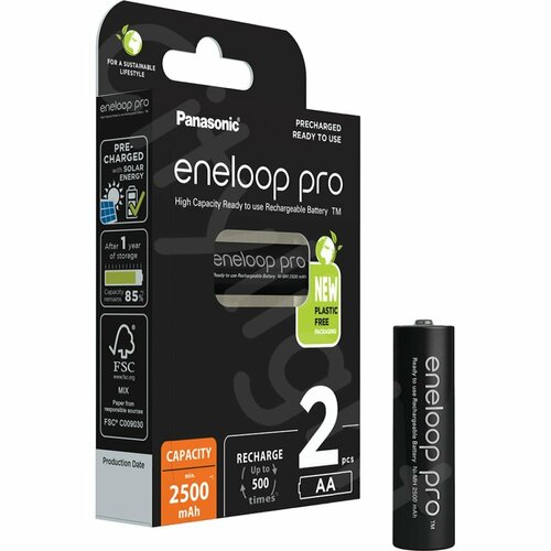 Аккумуляторы Panasonic eneloop pro BK-3HCDE/2BE panasonic eneloop bk 4mcce аккумулятор 750mah aaa dect