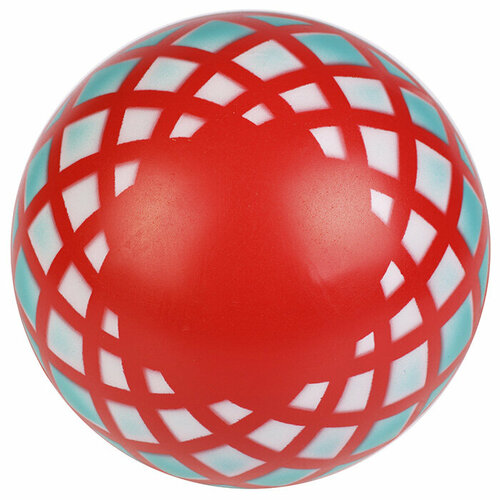 фото Мяч резиновый "трафарет", d 150 (красный, бирюзовый/белый ромб) p4-150 русский стиль