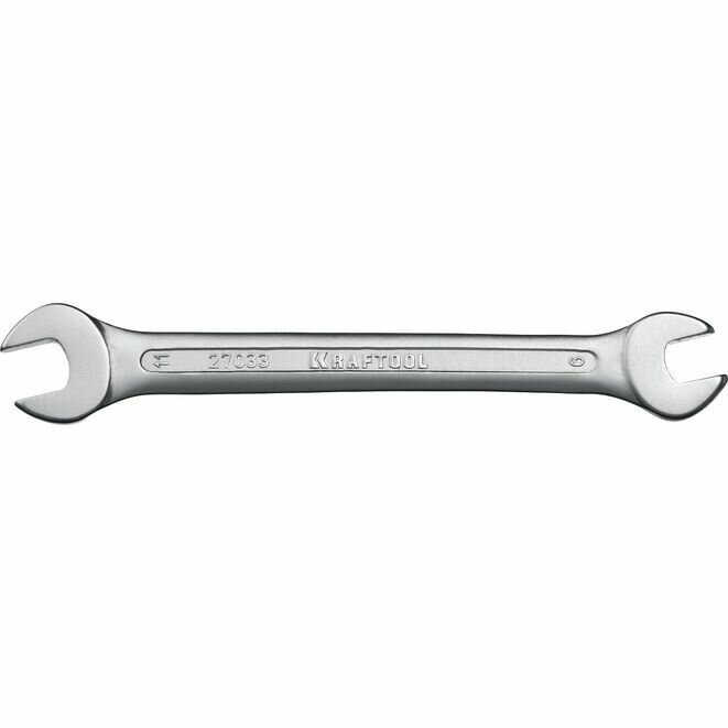 Ключ гаечный рожковый KRAFTOOL 9х11 мм, Cr-V сталь, хромированный