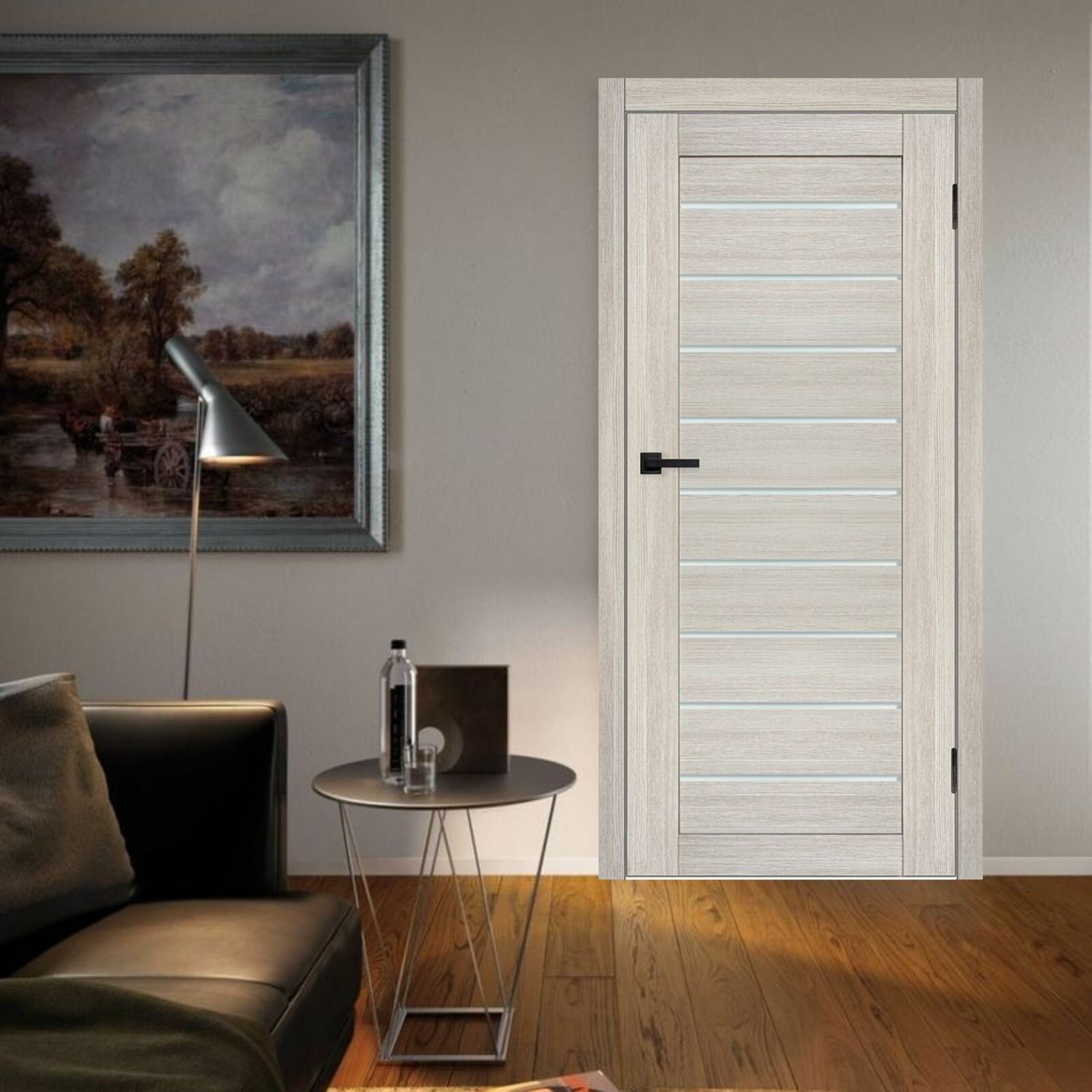 фото Дверь межкомнатная Альфа Капучино Paputin's Doors 900 х 2000 мм Остекленная