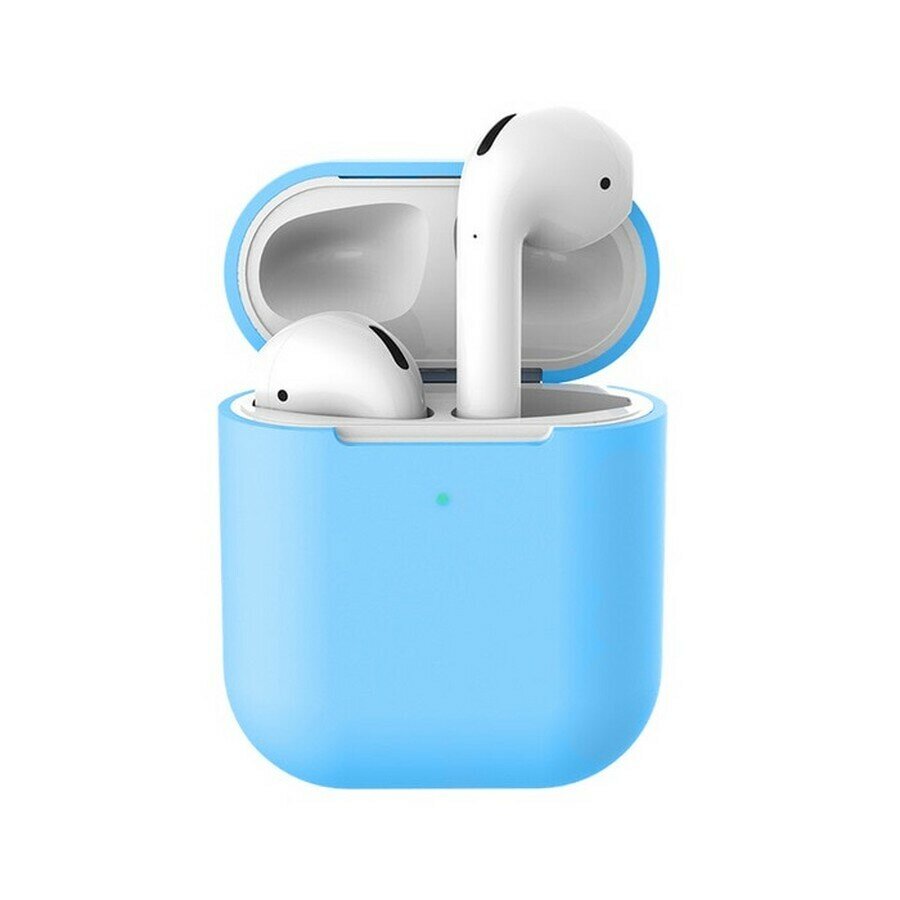 Силиконовый чехол тонкий для Apple AirPods 2 голубой