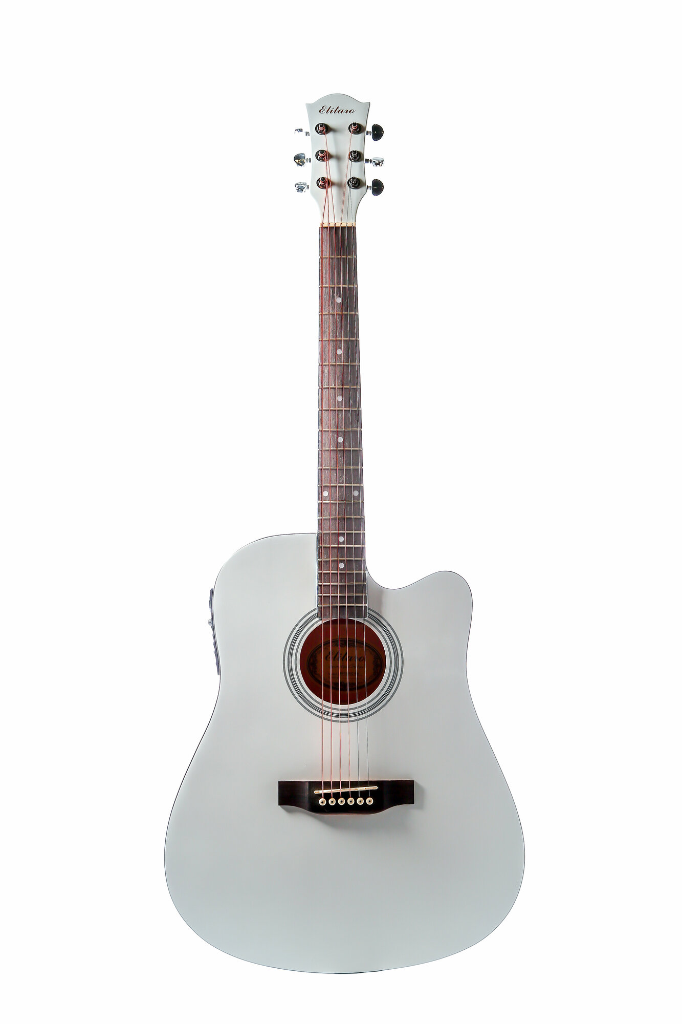 Электроакустическая гитара Elitaro E4150EQ WH  звукосниматель 4х полосный белая анкер 41 дюйм