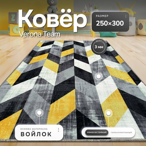 Ковер на пол, Палас с ворсом VERONA TEAM, 250х300 см