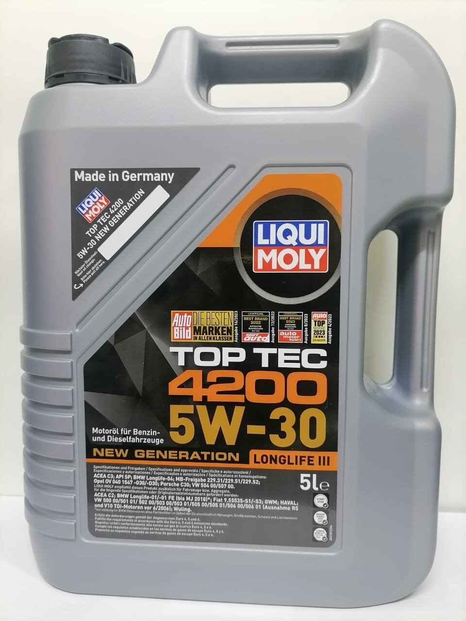 Масло моторное синтетическое LIQUI MOLY Top Tec 4200 5W-30, 5л, артикул 8973