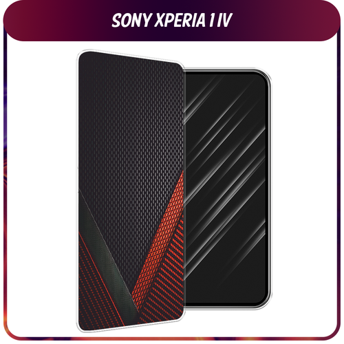 Силиконовый чехол на Sony Xperia 1 IV / Сони Иксперия IV Красный карбон силиконовый чехол на sony xperia 1 iv сони иксперия 1 iv панда police