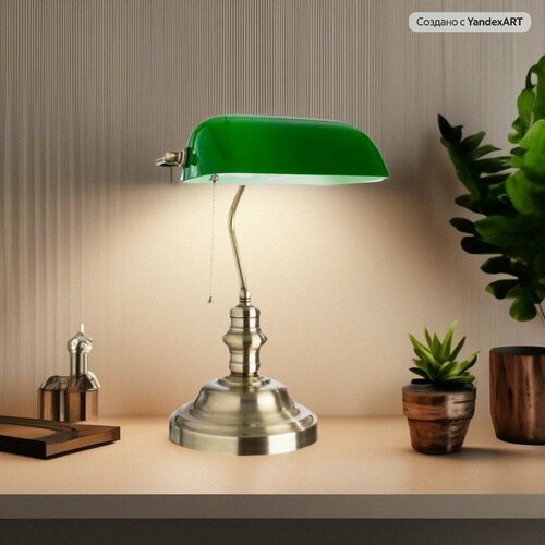 Лампа декоративная Arte Lamp Banker A2492LT-1AB, E27, 60 Вт, бронзовый