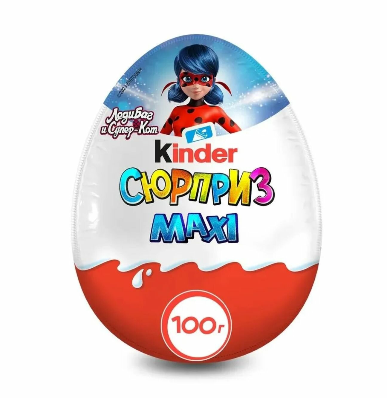 Шоколадное яйцо сюрприз Kinder Сюрприз MAXI Леди Баг, 100 грамм, 1 шт.