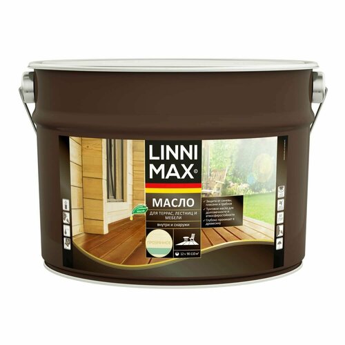 LINNIMAX Масло для террас лестниц и мебели масло по дереву 9 л 13800₽