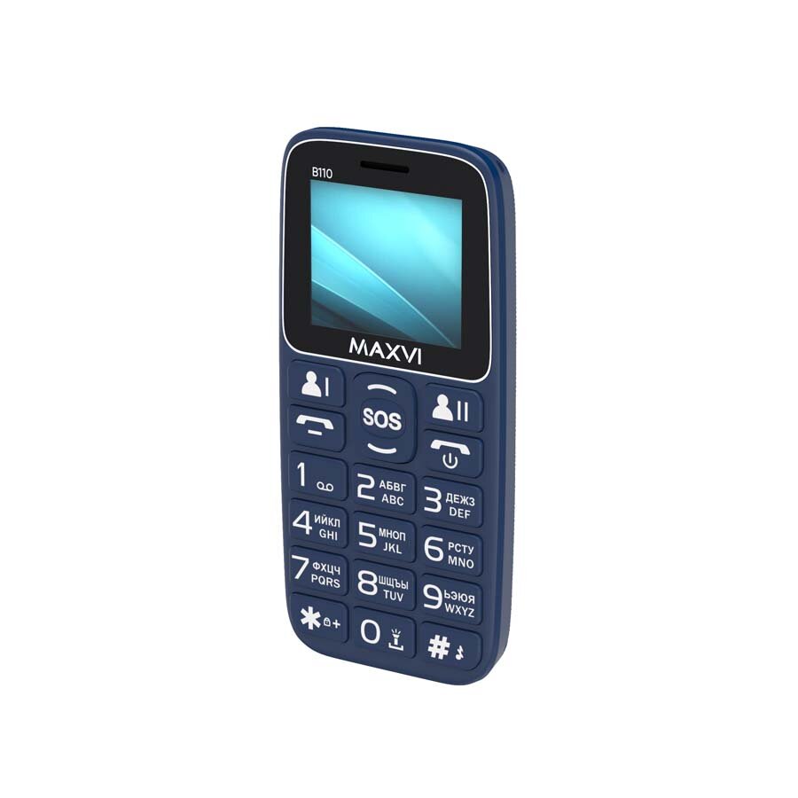 Телефон MAXVI B110, 2 SIM, синий