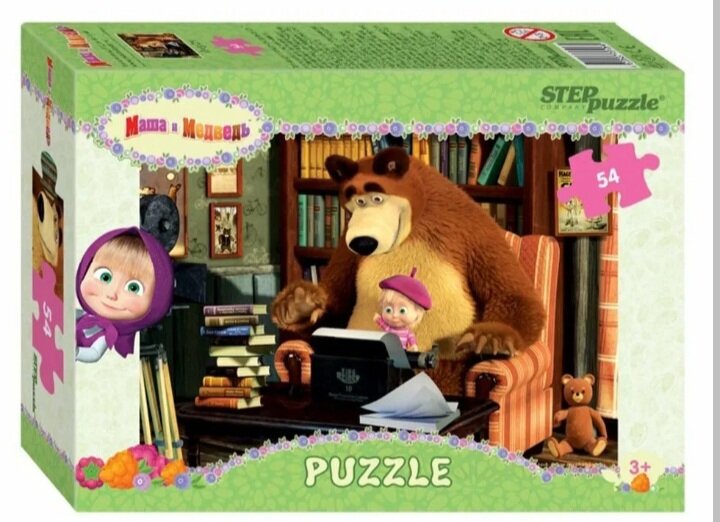Пазл Step puzzle Анимаккорд Маша и Медведь (71120), 54 дет, 9х52х6 см, мультиколор