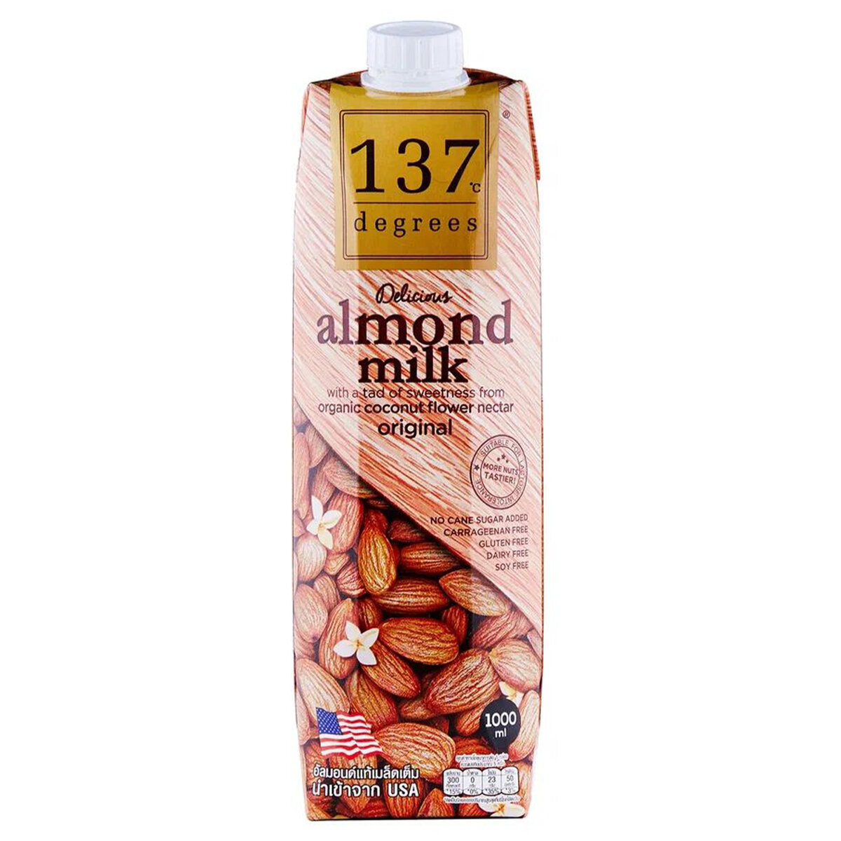 137 Degrees Миндальное молоко с нектаром кокосовых соцветий, 1000 мл, 137 Degrees