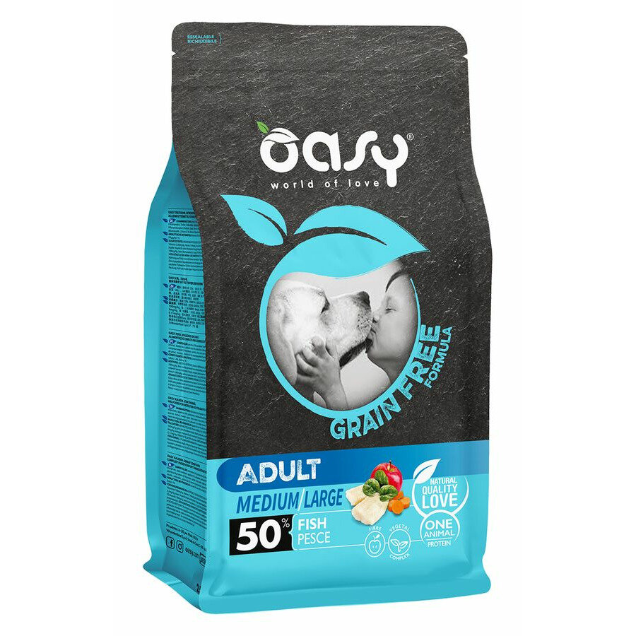 фото Oasy Dry Grain Free Medium Large Professional сухой корм для взрослых собак средних и крупных пород беззерновой с рыбой 12 кг