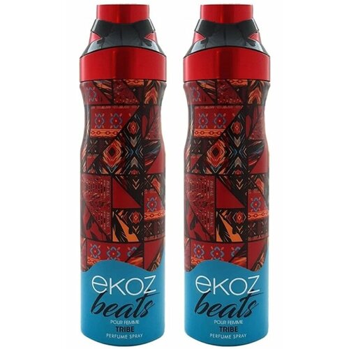 Дезодорант-антиперспирант женский Ekoz Beats Tribe Pour Femme, парфюмированный, 200 мл, 2 шт дезодорант антиперспирант мужской ekoz soldier парфюмированный 200 мл 2 шт