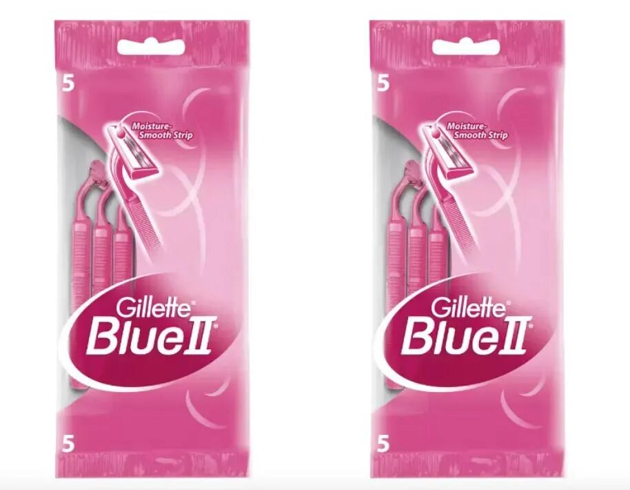 Gillette Станок женский одноразовый Blue II for Women, 5 шт, 2 уп.