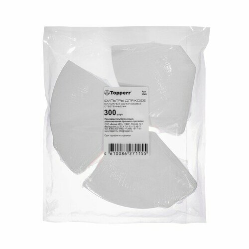 Фильтр бумажный Topperr для кофеварок 4 300шт отбеленный 1598₽