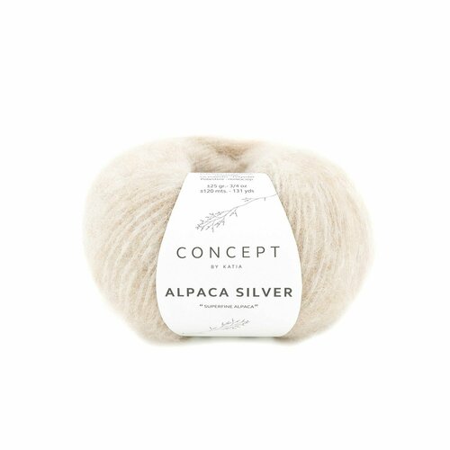 Пряжа для вязания Katia Alpaca Silver (268 Very light beige-Silver) пряжа для вязания katia alpaca silver 271 ruby silver
