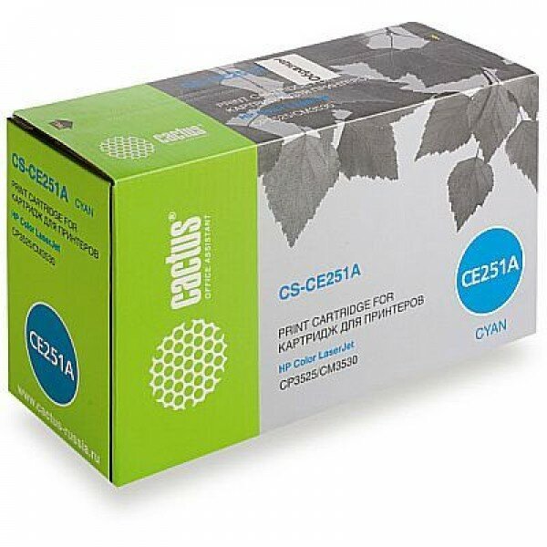 CE251A совместимый Картридж Cactus CS-CE251A для HP Color LaserJet CP3520/ CP3525/ CM3530 Cyan (7 00