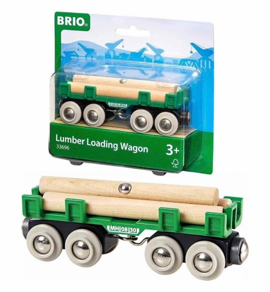 BRIO 33696 Вагон с брёвнами деревянной ж/д